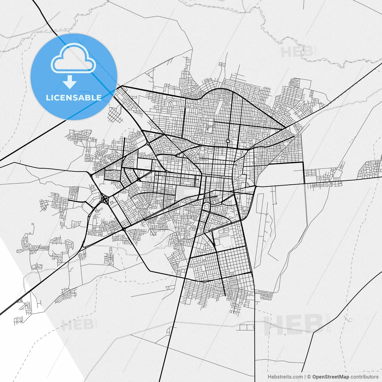Vector PDF map of Chiclayo, Peru