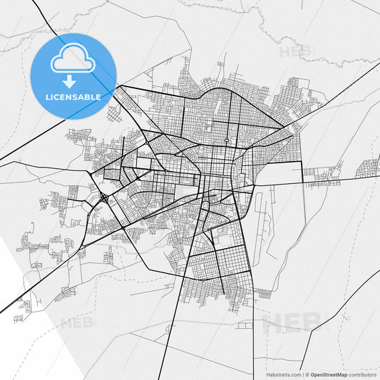 Vector PDF map of Chiclayo, Peru