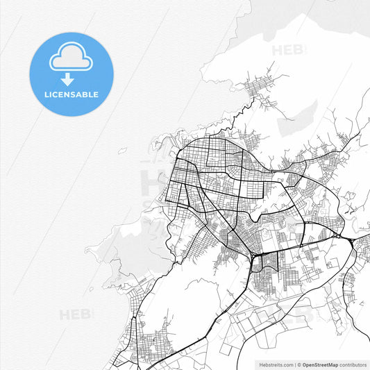 Vector PDF map of Santa Marta, Colombia