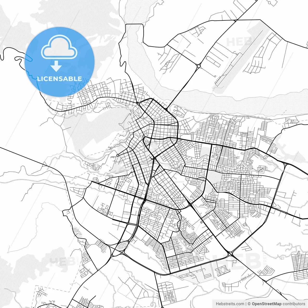 Vector PDF map of Villavicencio, Colombia