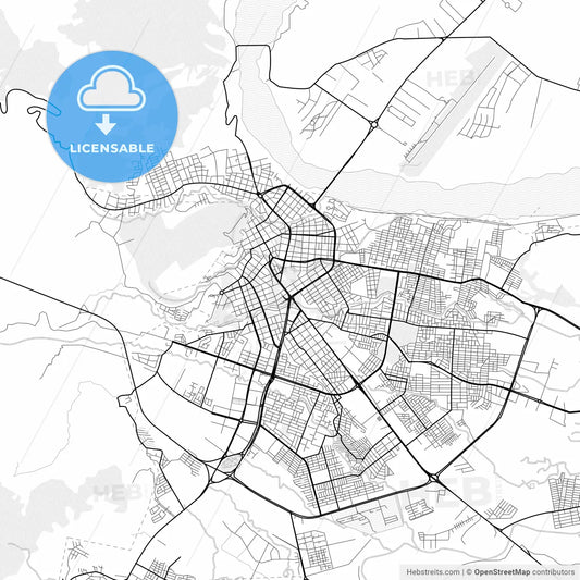 Vector PDF map of Villavicencio, Colombia
