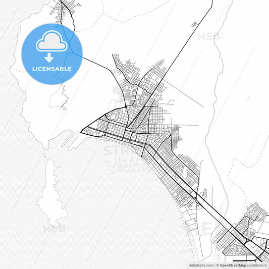 Vector PDF map of Chimbote, Peru