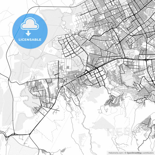 Vector PDF map of Soacha, Colombia