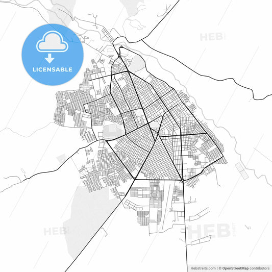 Vector PDF map of Valledupar, Colombia