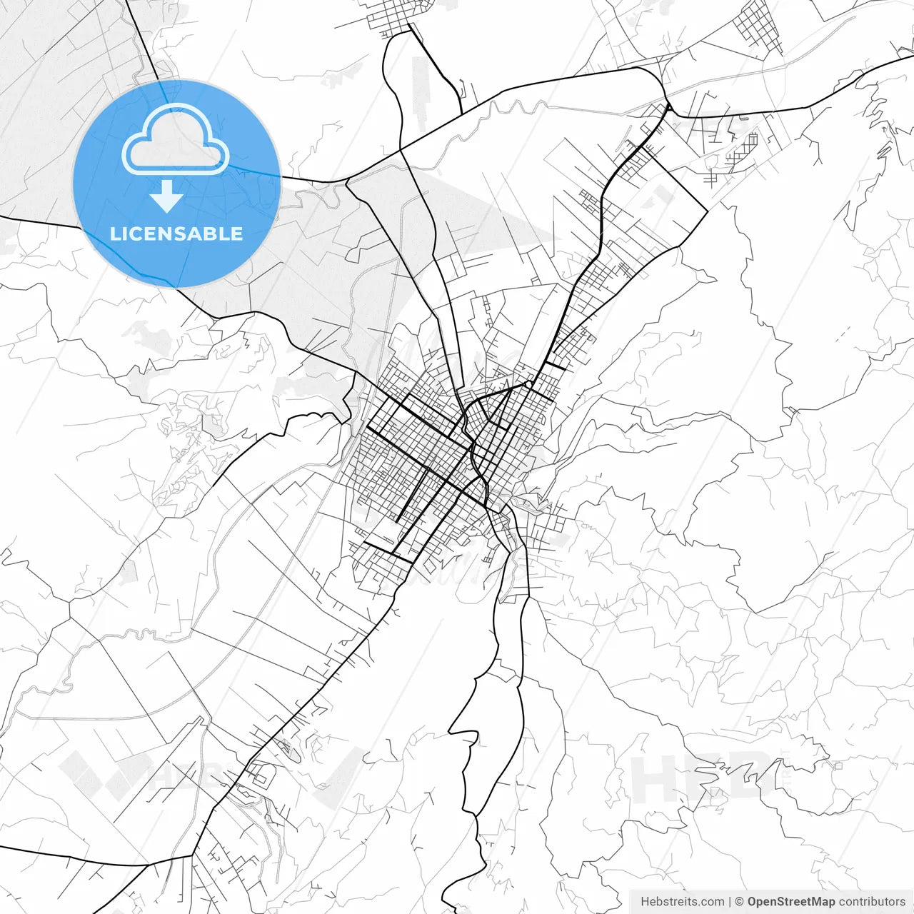 Vector PDF map of Sogamoso, Colombia