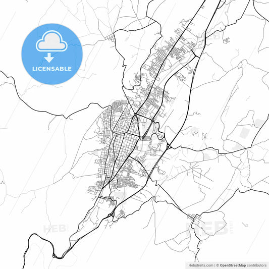 Vector PDF map of Tunja, Colombia