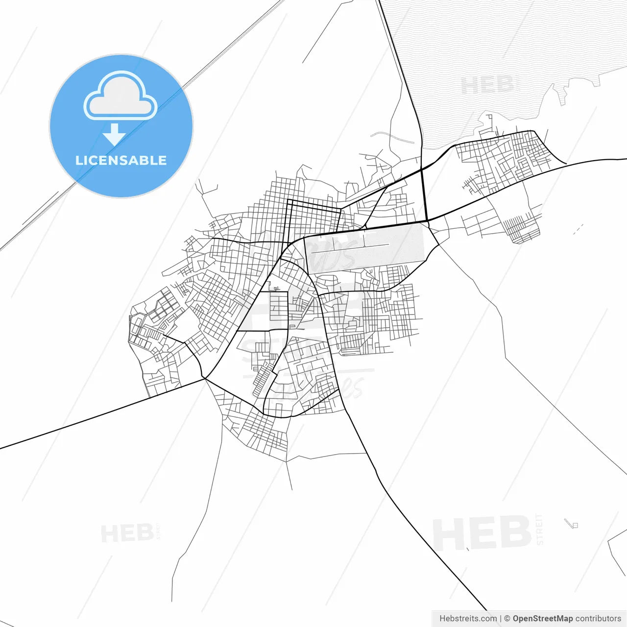 Vector PDF map of Calabozo, Venezuela