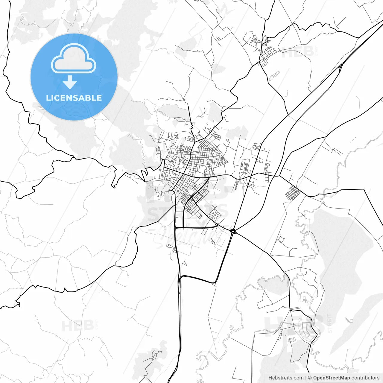 Vector PDF map of Zipaquira, Colombia