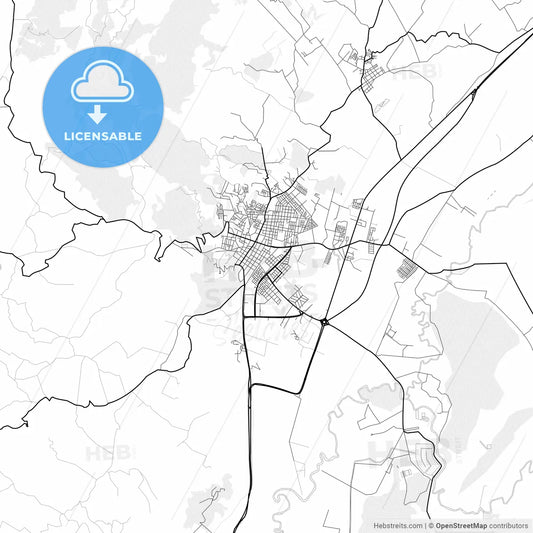 Vector PDF map of Zipaquira, Colombia