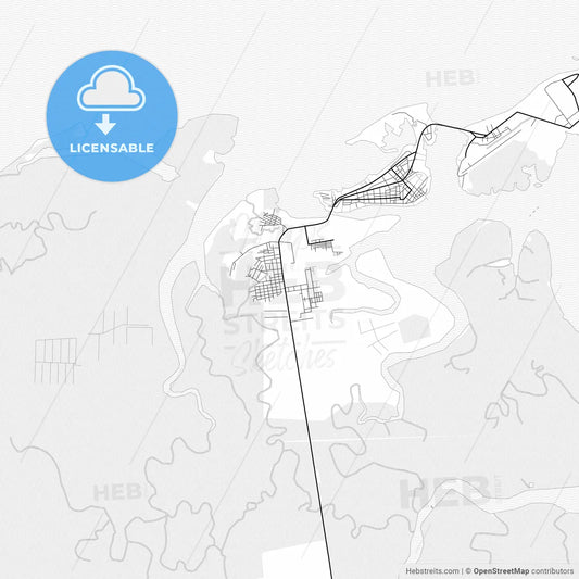 Vector PDF map of Tumaco, Colombia