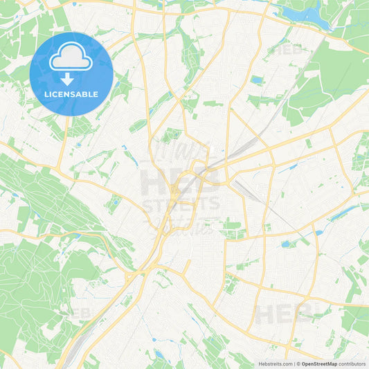 Bielefeld, Germany Vector Map - Classic Colors
