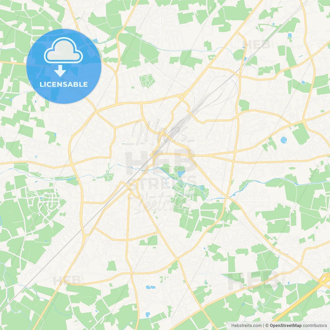 Gutersloh, Germany Vector Map - Classic Colors