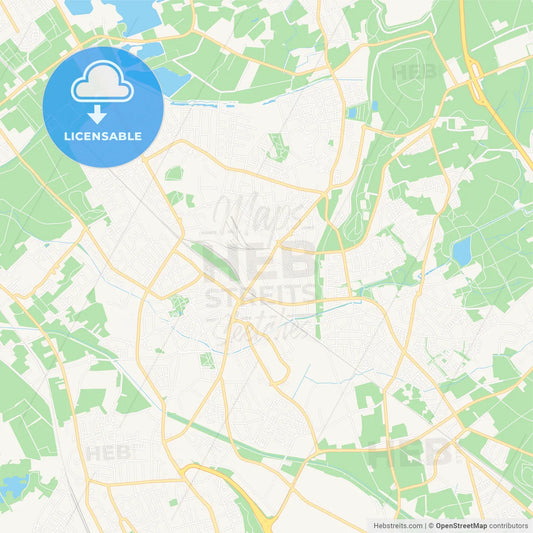 Dinslaken, Germany Vector Map - Classic Colors