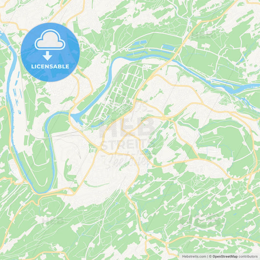 Hattingen, Germany Vector Map - Classic Colors