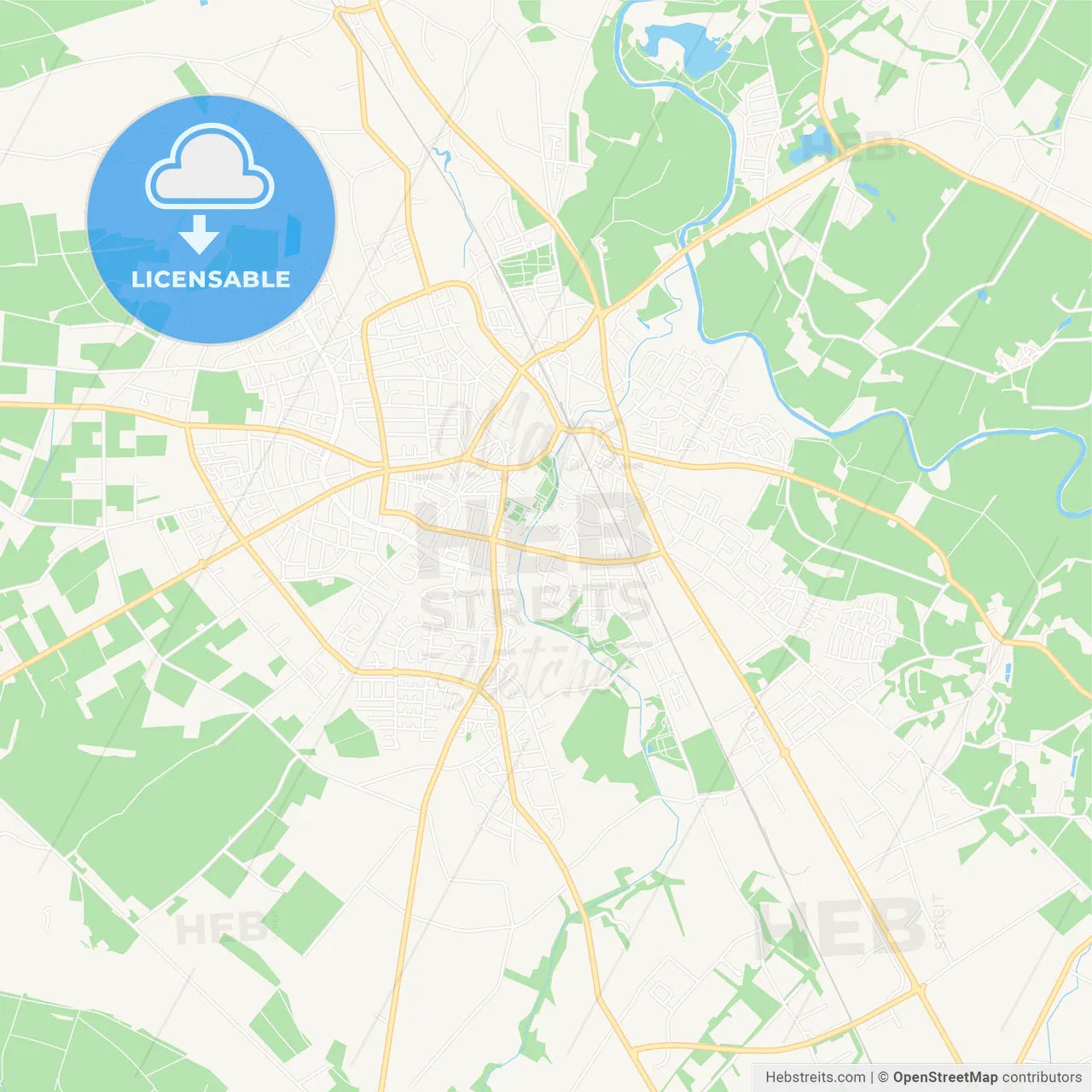 Emsdetten, Germany Vector Map - Classic Colors