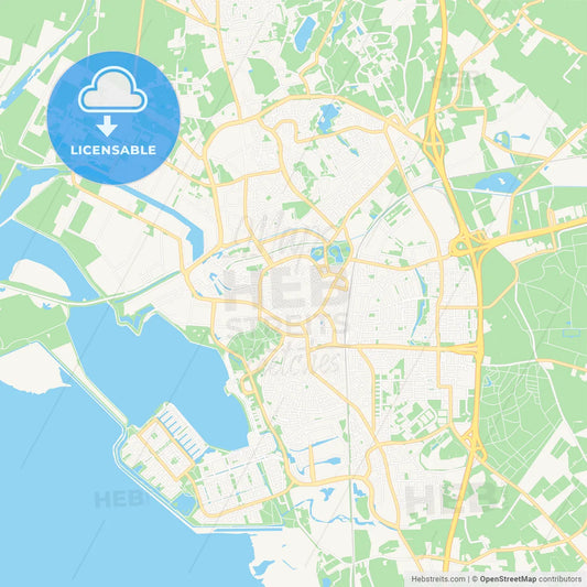 Bergen op Zoom, Netherlands Vector Map - Classic Colors