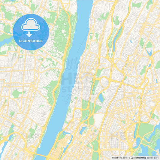 Empty vector map of Yonkers, New York, USA