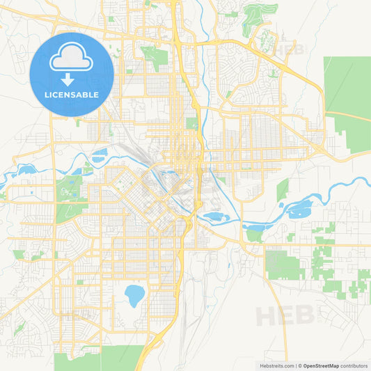 Empty vector map of Pueblo, Colorado, USA