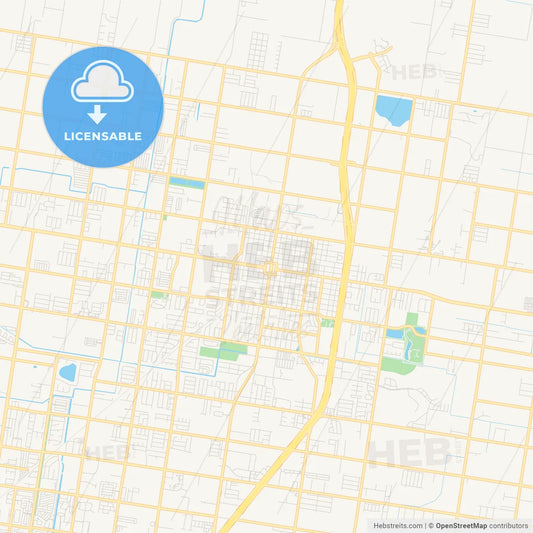 Empty vector map of Edinburg, Texas, USA