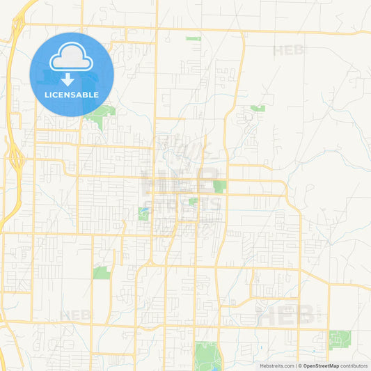Empty vector map of Springdale, Arkansas, USA