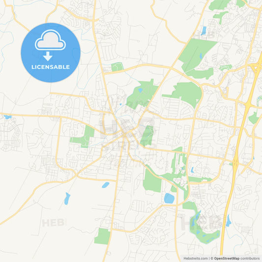 Empty vector map of Franklin, Tennessee, USA