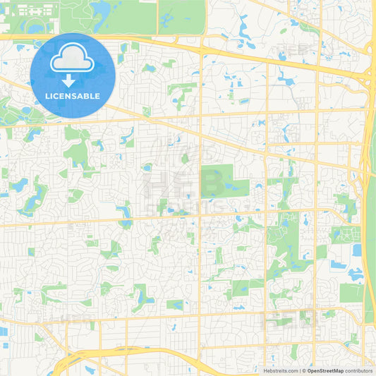 Empty vector map of Schaumburg, Illinois, USA