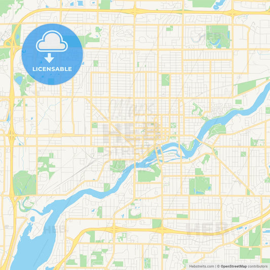 Empty vector map of Appleton, Wisconsin, USA