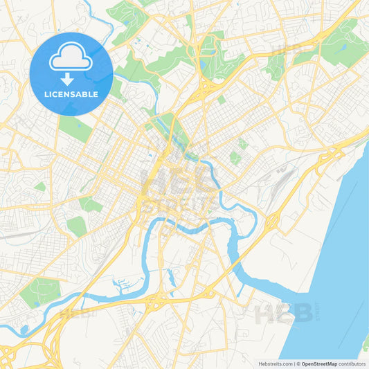 Empty vector map of Wilmington, Delaware, USA