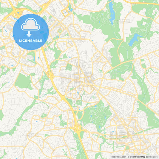 Empty vector map of Rockville, Maryland, USA