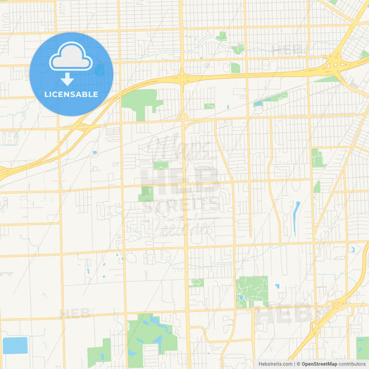 Empty vector map of Taylor, Michigan, USA