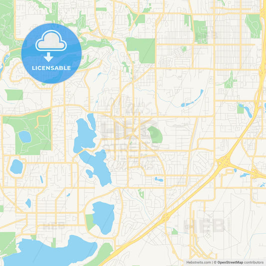 Empty vector map of Lakewood, Washington, USA