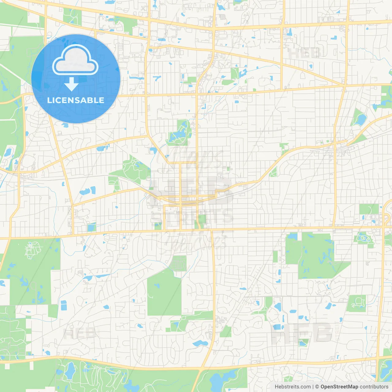 Empty Vector Map Of Wheaton, Illinois, United States Of America ...
