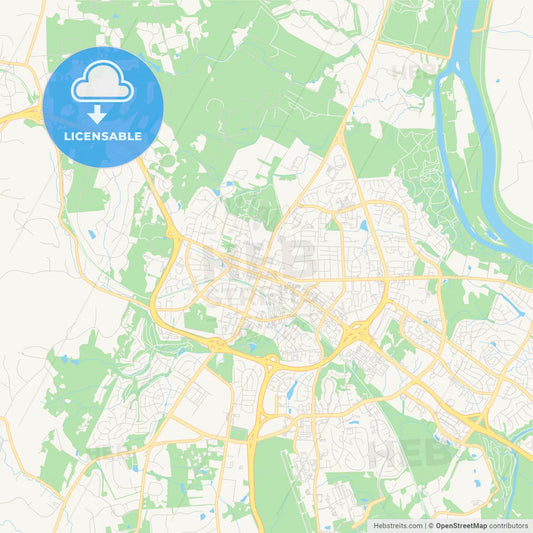 Empty vector map of Leesburg, Virginia, United States of America