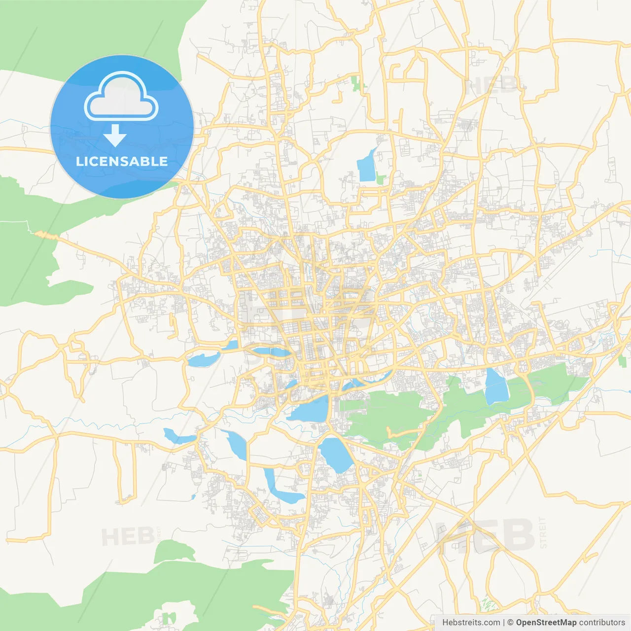 Printable street map of Coimbatore, India