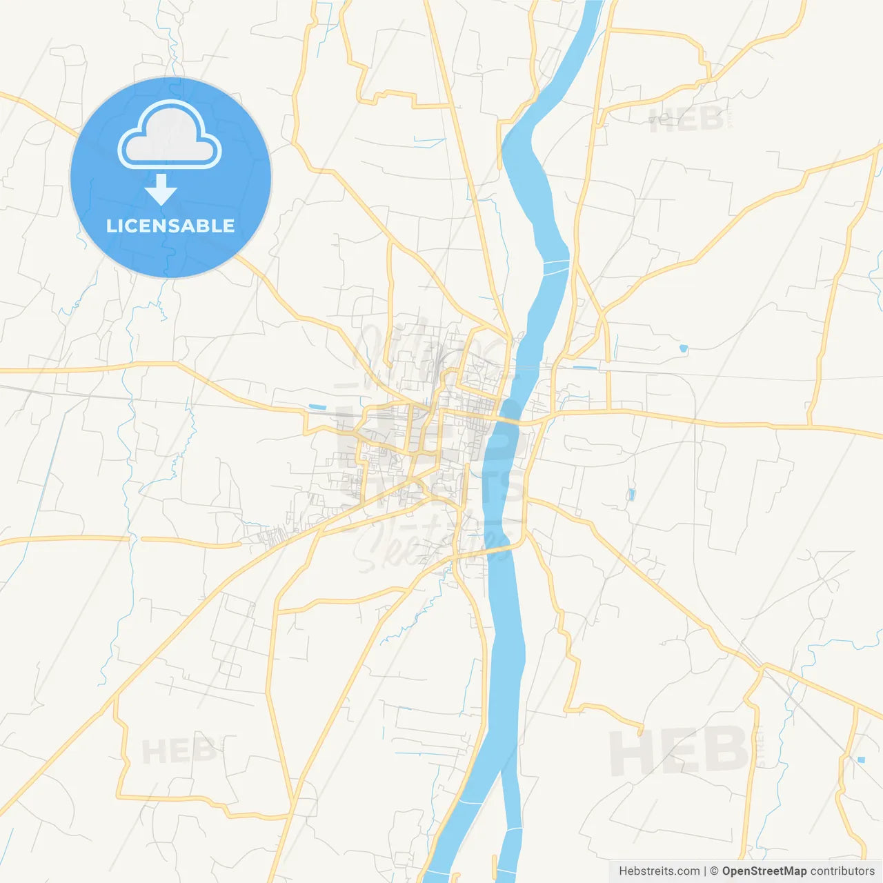Printable street map of Gaya, India
