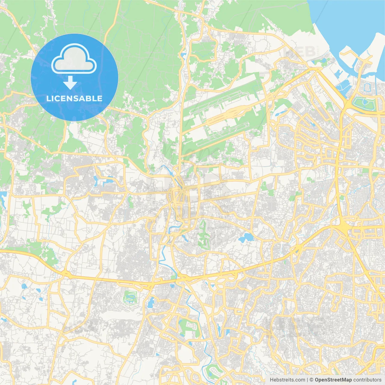 Printable street map of Tangerang, Indonesia