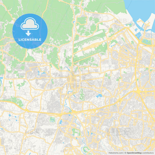Printable street map of Tangerang, Indonesia