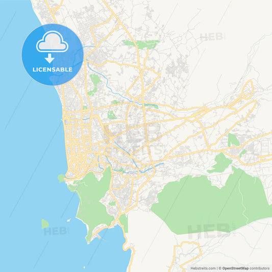 Printable street map of Padang, Indonesia
