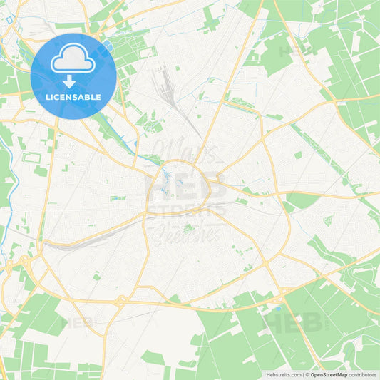 Paderborn, Germany Vector Map - Classic Colors