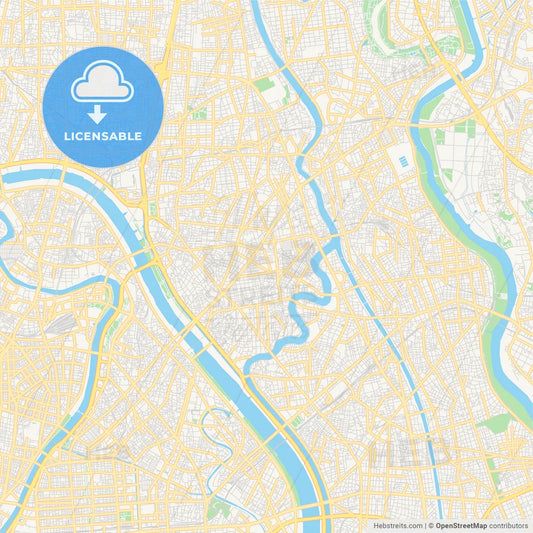 Printable street map of Katsushika, Japan
