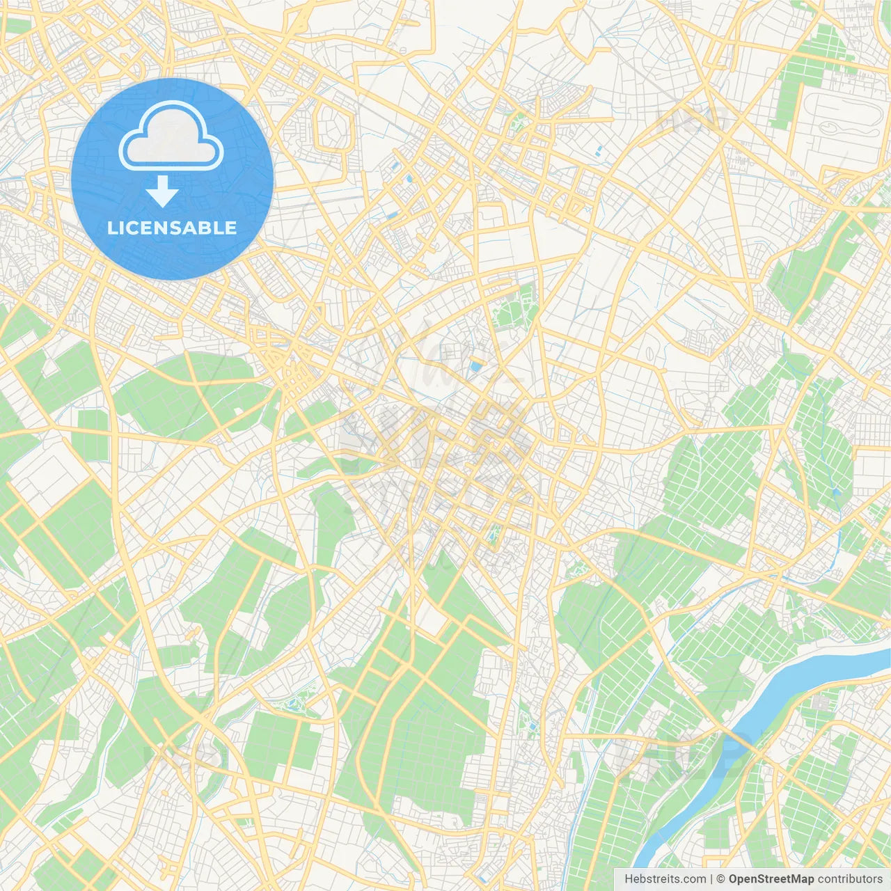 Printable street map of Anjō, Japan