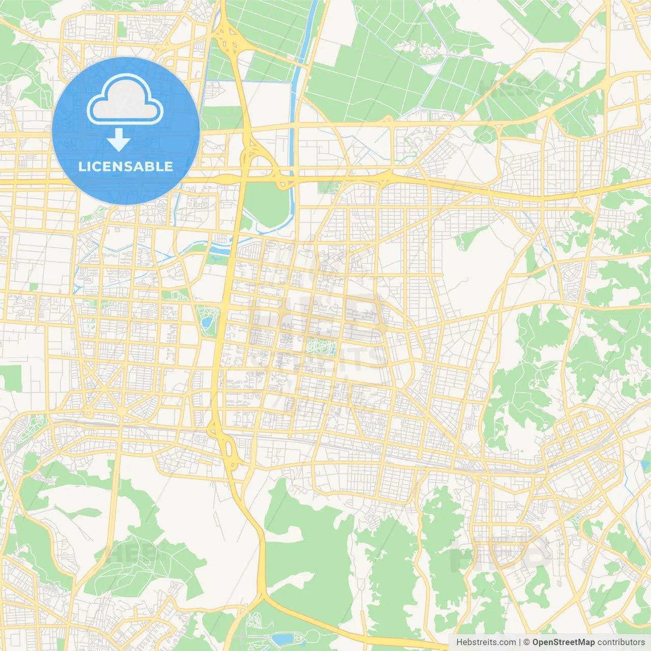 Printable street map of Bucheon, South Korea