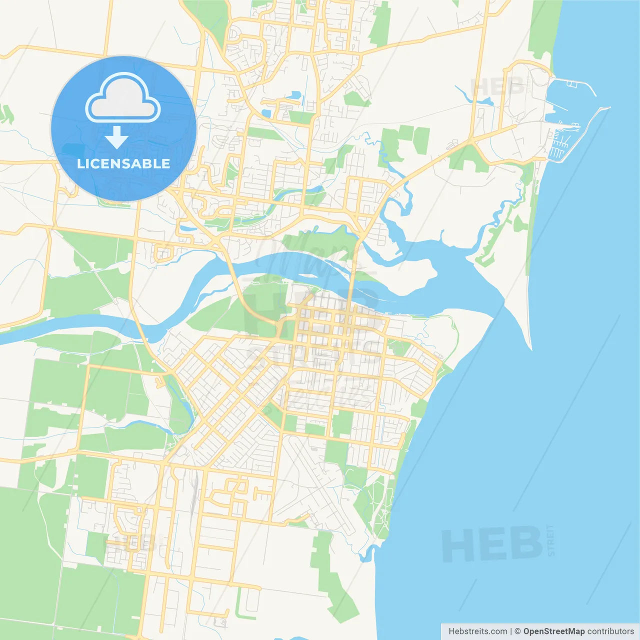 Printable street map of Mackay, Australia