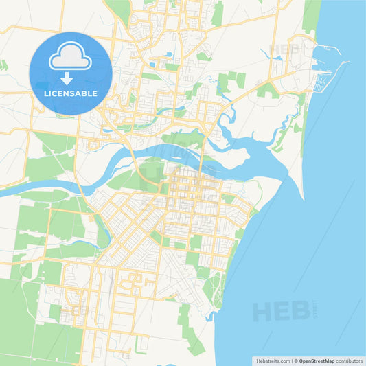 Printable street map of Mackay, Australia
