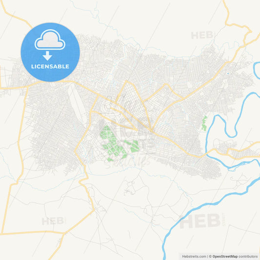 Printable street map of Mbuji-Mayi, DR Congo