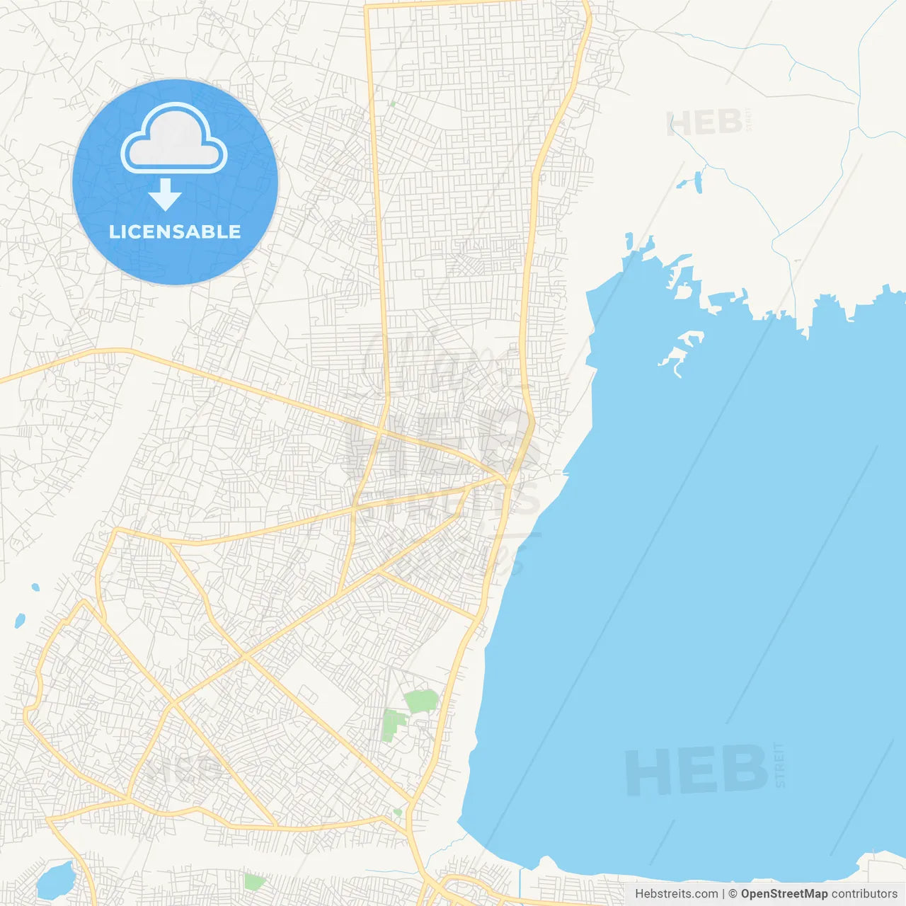 Printable street map of Abomey-Calavi, Benin