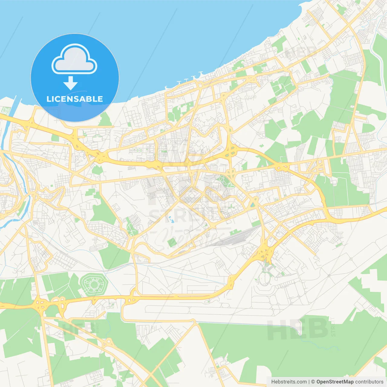 Printable street map of Bab Ezzouar, Algeria