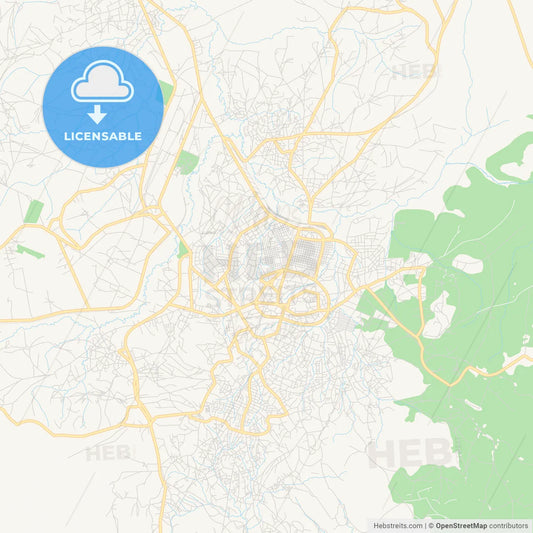 Printable street map of Ngaoundere, Cameroon