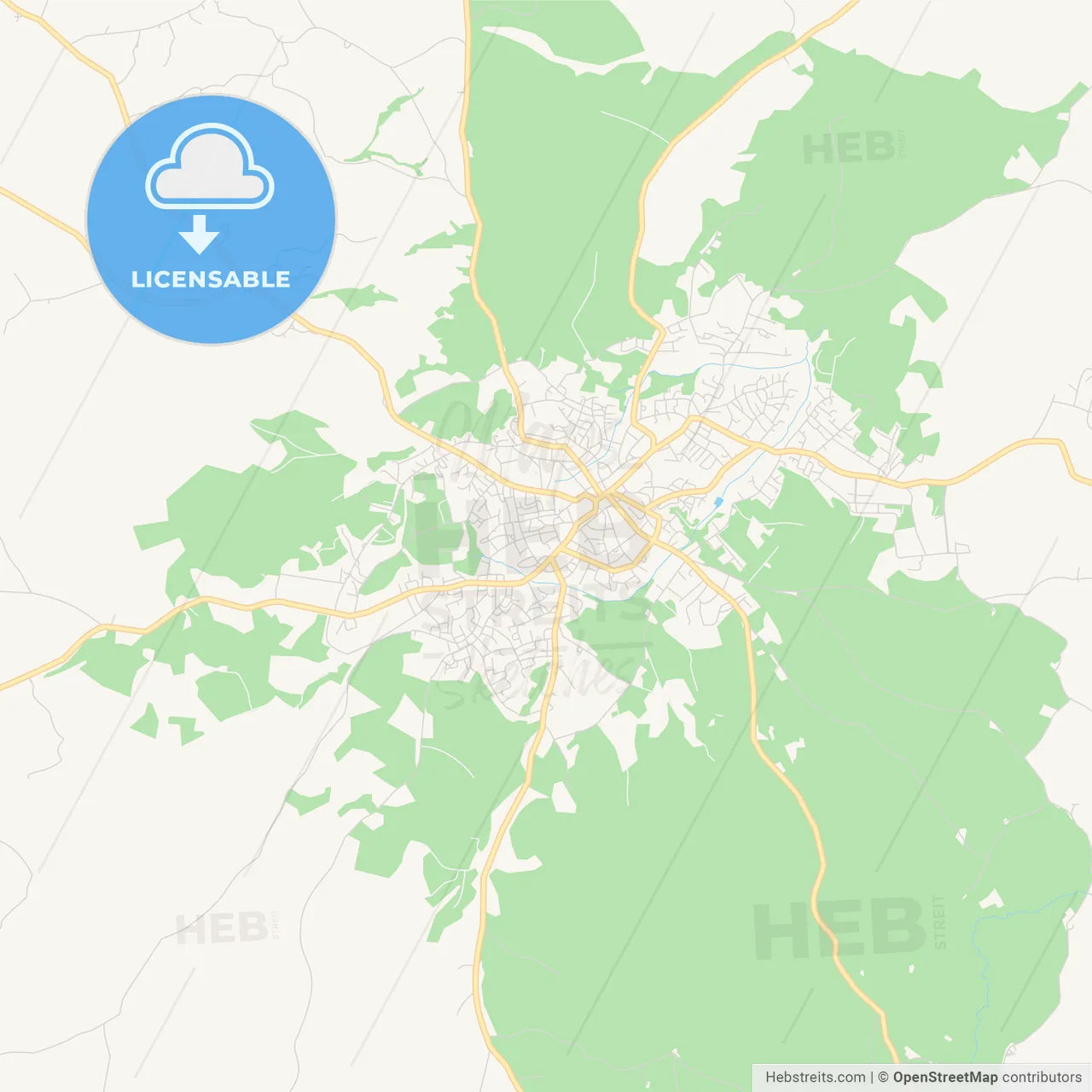 Printable street map of Ila Orangun, Nigeria