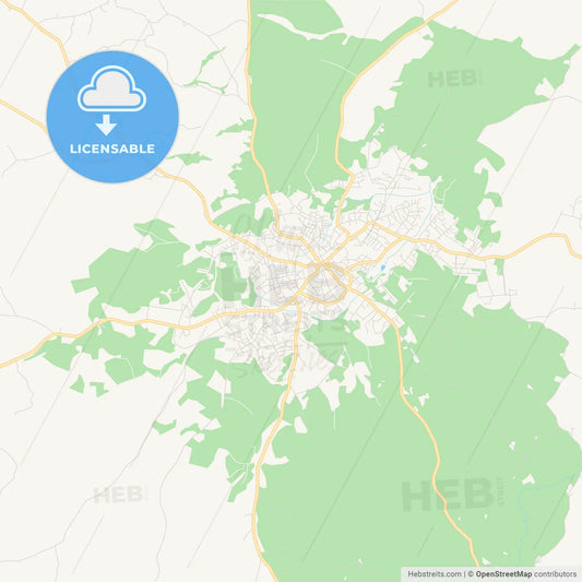 Printable street map of Ila Orangun, Nigeria